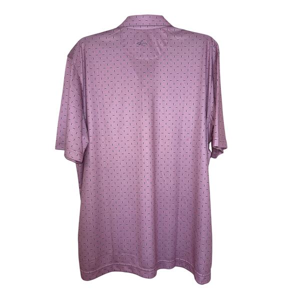 NWT Large Greg Norman ML 75 Play Dry Polo Shirt Mauve, Pink With Navy and White - Picture 2 of 7